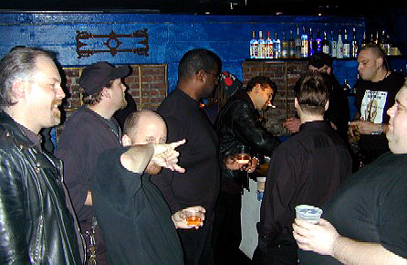 hovering near the bar