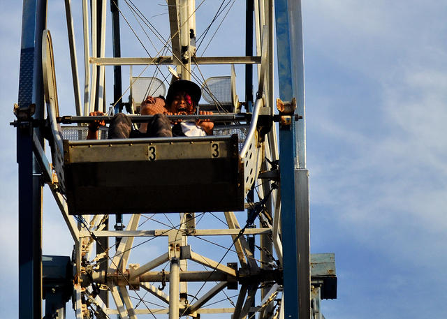Laughing on Ferris Wheel