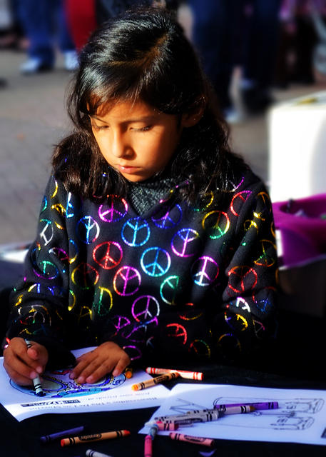 Girl Coloring Skulls