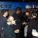 hovering near the bar