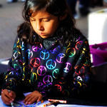 Girl Coloring Skulls